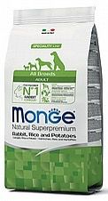מונג' ארנבת לכלב בוגרים מכל הגזעים 12 ק"ג Monge all breeds adult rabbit rice and potatoes