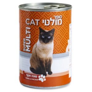 Multicat מולטיקט סופר 400 גרם מזון רטוב (שימור) פטה לחתול בטעם עוף וטונה