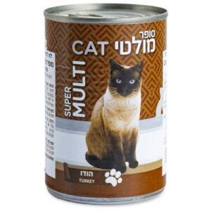 Multicat מולטיקט סופר 400 גרם מזון רטוב (שימור) פטה לחתול בטעם הודו