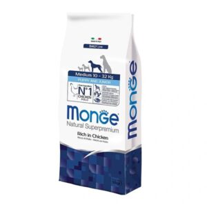 מונג' כלב גור (גזע בינוני) – עוף 12 ק"ג Monge