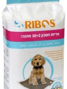 מארז פדים לצרכים עם פחמן פעיל 32 יח' ריבוס Ribos Pads For Puppy
