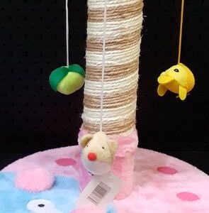 גולדן פנדה מתקן גירוד ורוד עם צעצועי קפיץ לחתולים Golden Panda